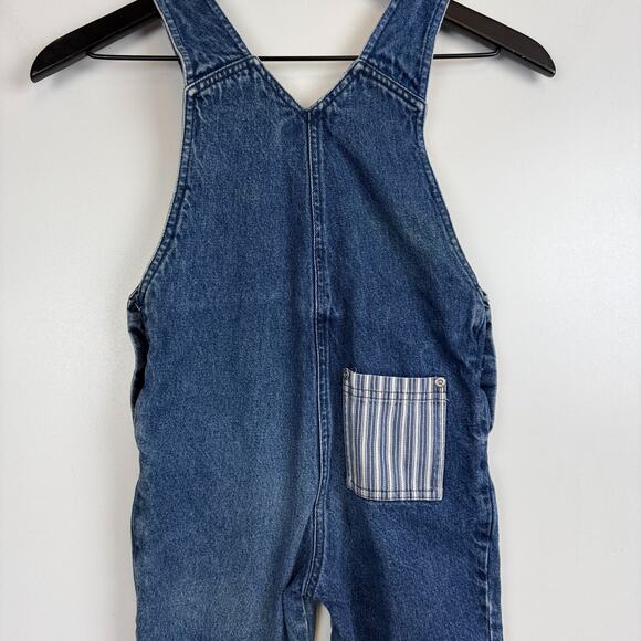 Vintage Nautica 90s Stripe Denim Overalls Blúe Boys - 3T 3 - Picture 6 of 7